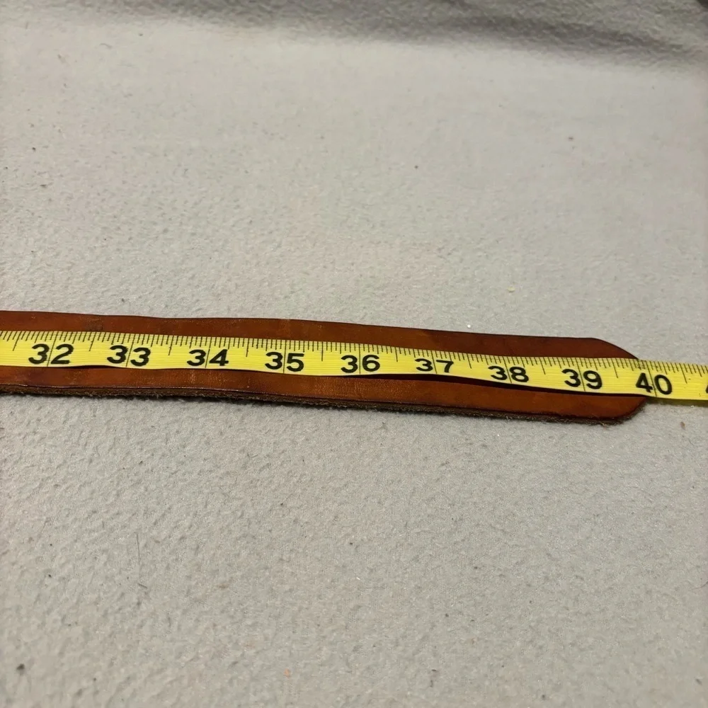 3D Brown Genuine Leather Men’s Belt Size 34 made in USA style 4074